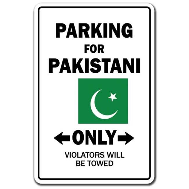 SignMission D-8-Z-Pakistani Country 8 x 12 in. Parking for Pakistani Only Decal - Pakistan Flag National Pride Love